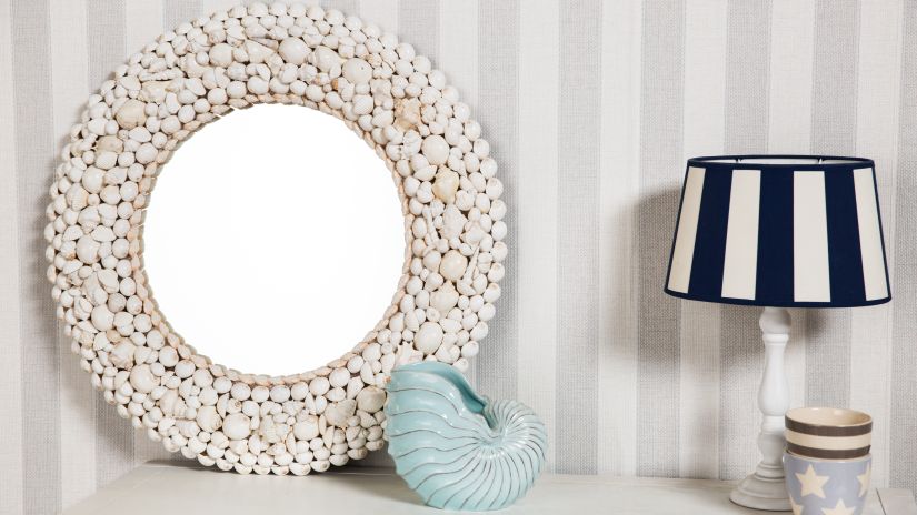 Miroir blanc rond