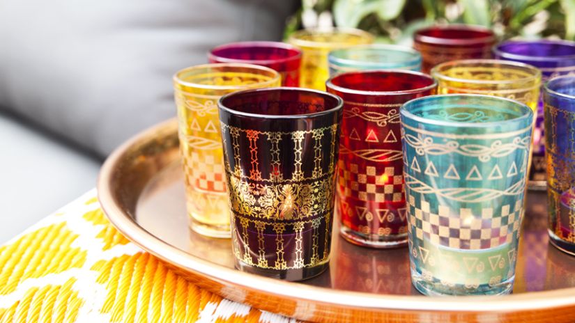 Photophores en verre de couleur
