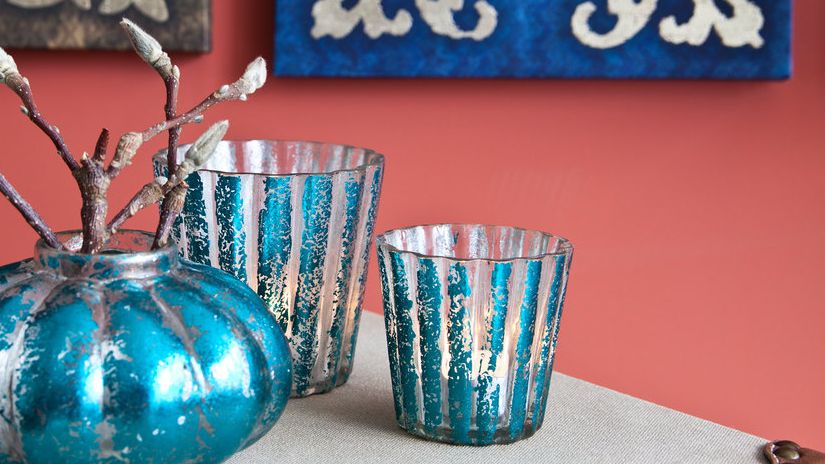 photophore verre, photophores verre, photophores bleus