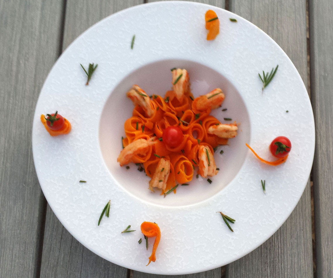 Crevettes marinées ail et romarin