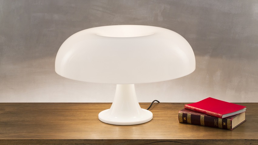 kunststof bureaulamp in wit