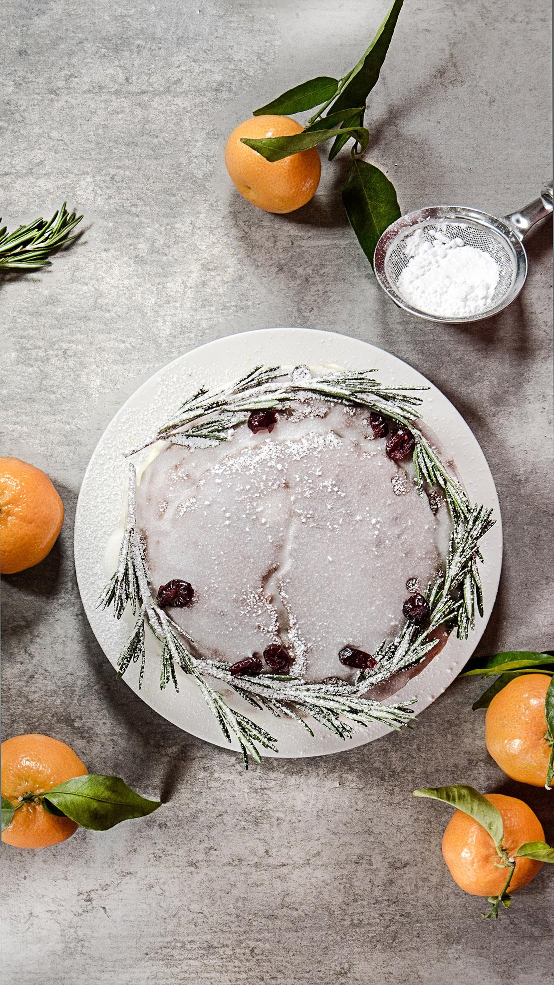 receta tarta de Navidad presentación