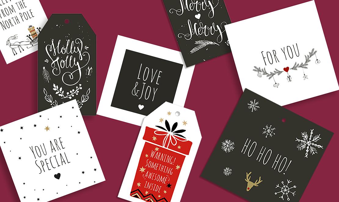 Tarjetas para regalos de Navidad