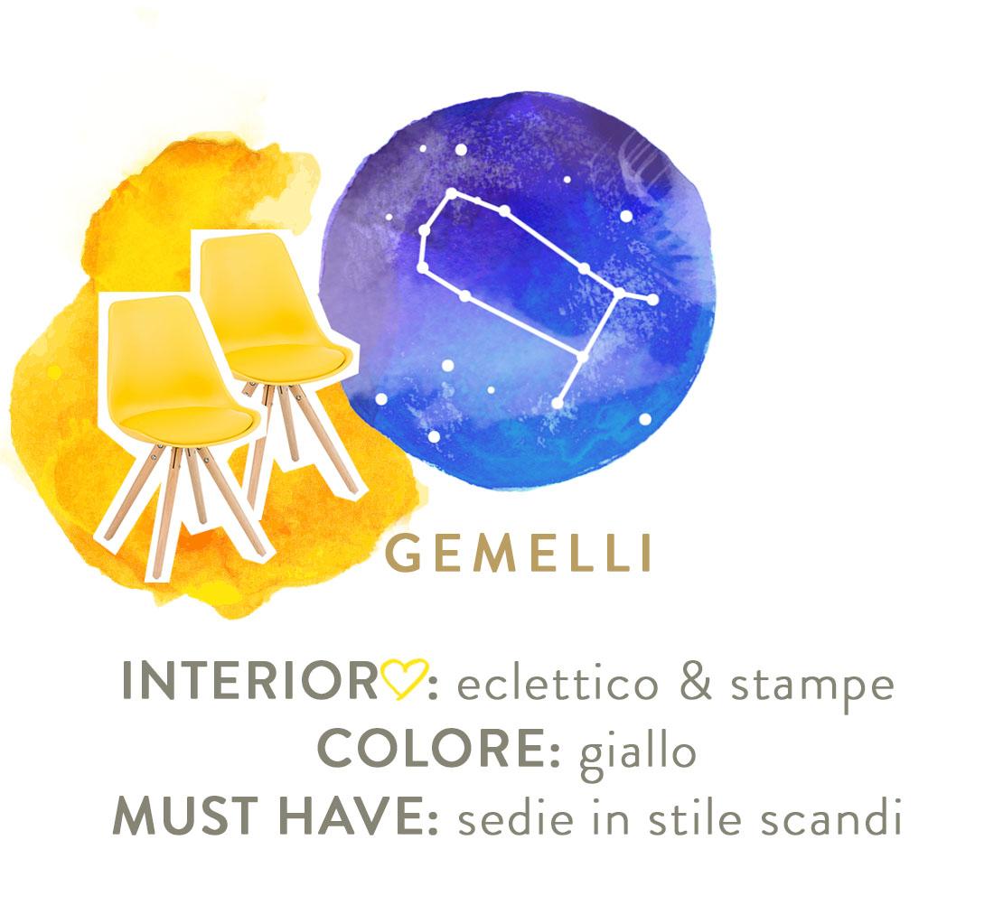 decorare casa secondo lo zodiaco gemelli
