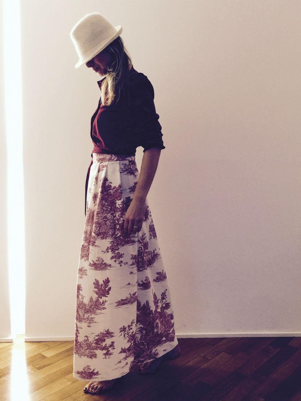 Dalani Gonna Preppy V in Fantasia Toile de Jouy Dalani, Preppy V, Progetto, Made in Italy, Colori, Moda