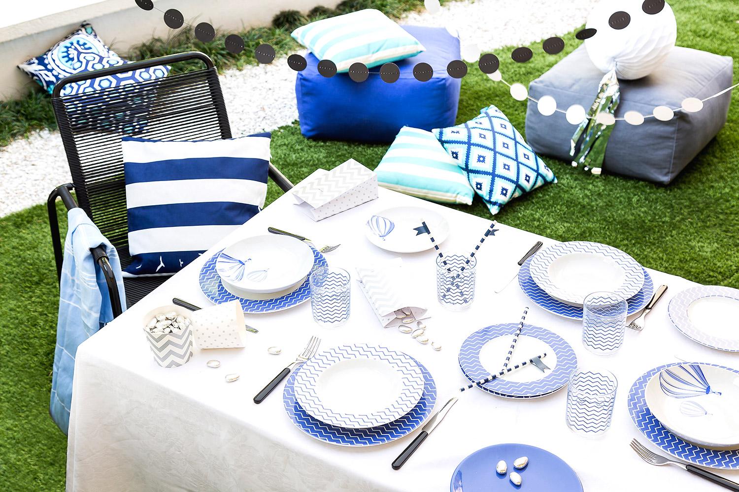 Party Bianco e Blu Bianco e blu, Party bianco e blu, Colori, Decorazioni, Estate, Mise en place, Party