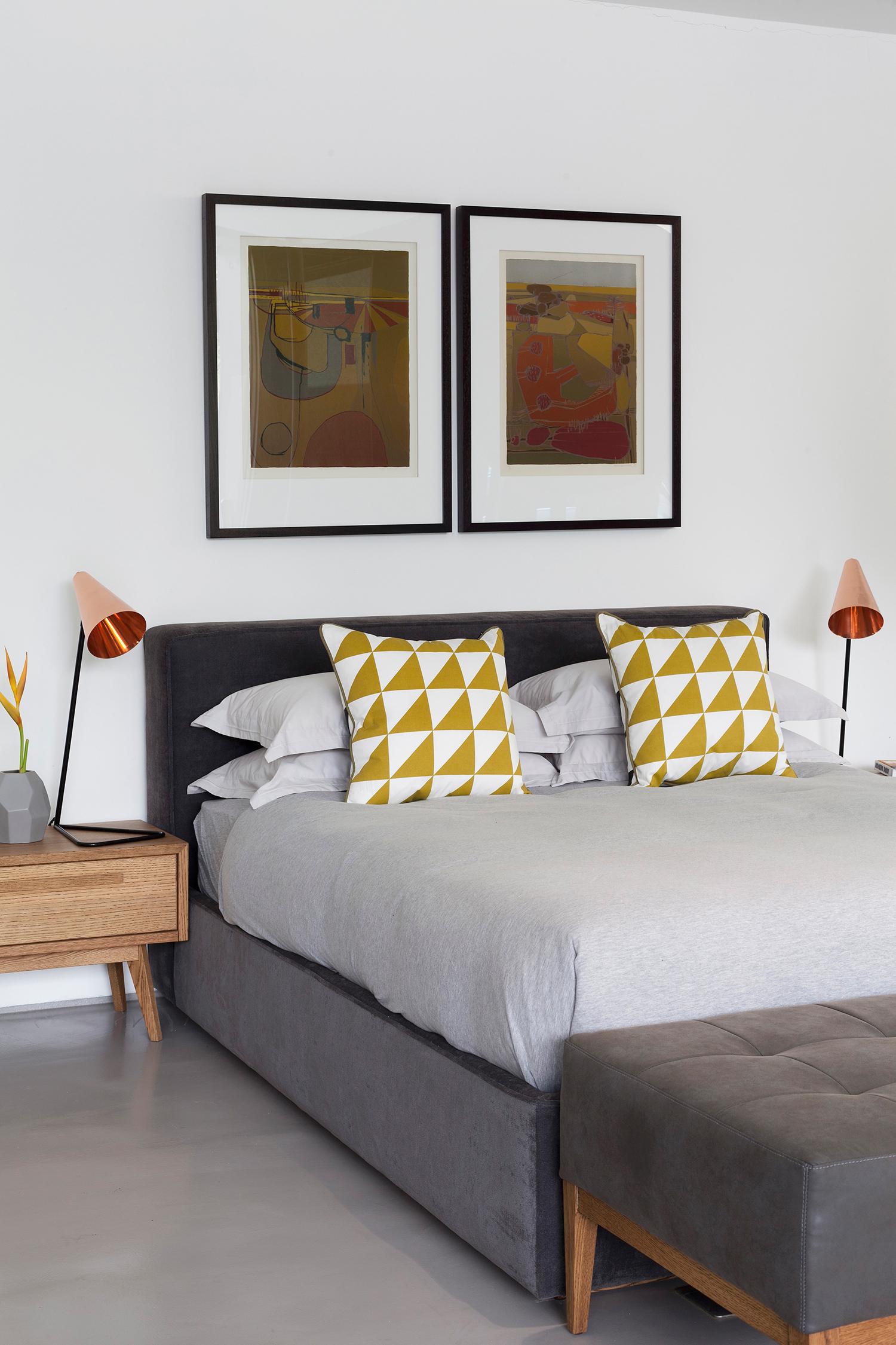 Geometrico, Trend, Letto, Vintage, Decorazioni, Stile