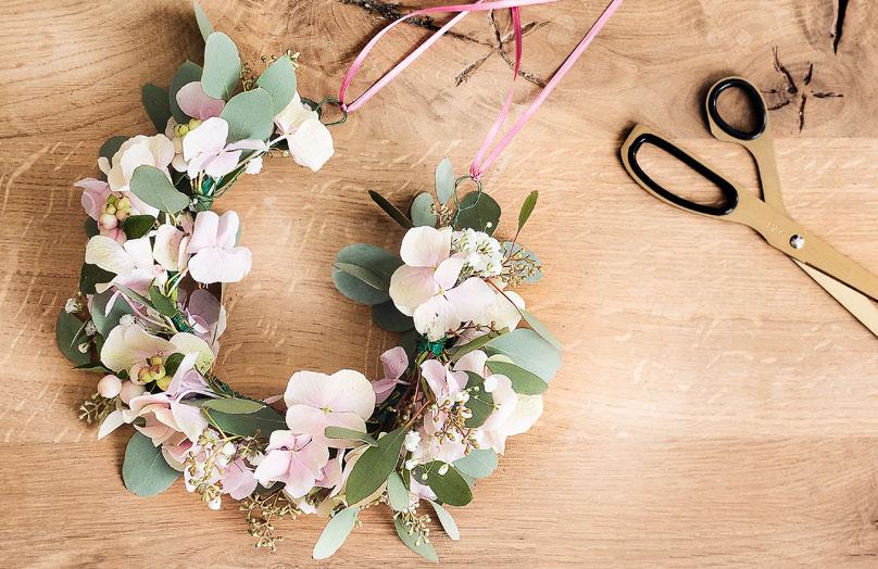 Corona de flores DIY
