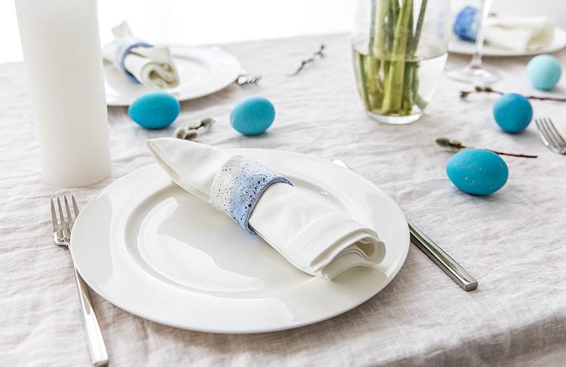 Servilletero de primavera con efecto porcelana