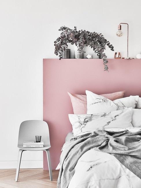 Piante in camera da letto Pianta sopra a testiera del letto rosa