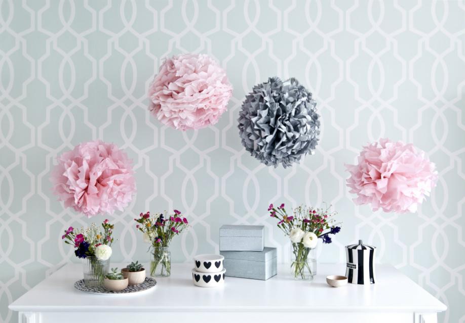 Pompon Fai da Te in Carta Velina Pompon-fai-da-te, Pompon, Casa, Decorazioni, Fai-da-te, Idee