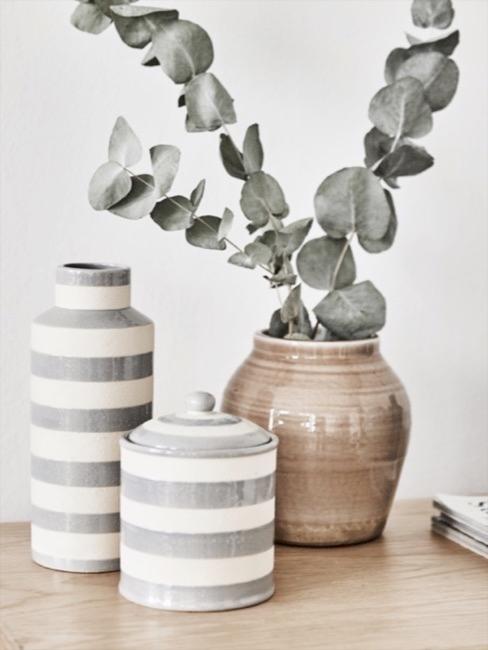 Lagom vasi decorativi con eucalipto stile lagom