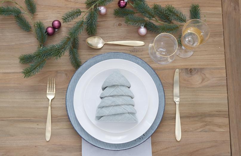 Mesa de Navidad: una forma original de doblar las servilletas