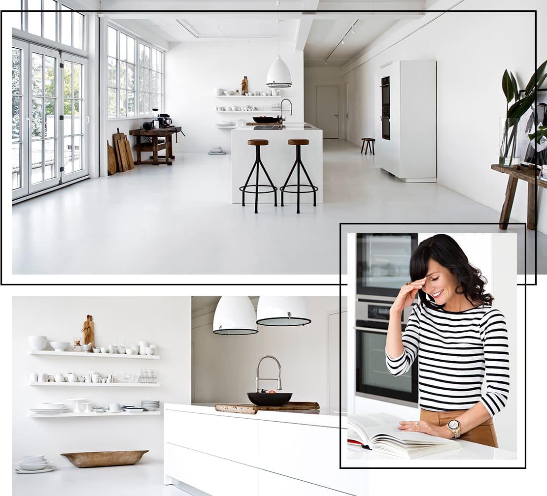 biały industrialny loft