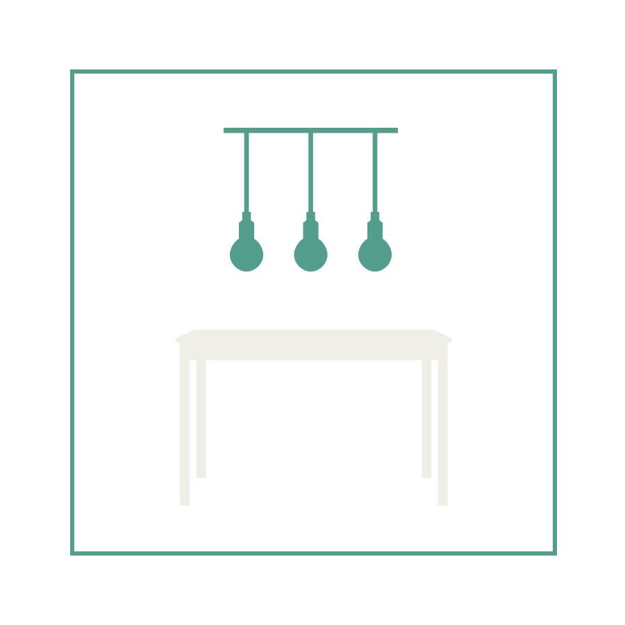 lámparas impares para el comedor