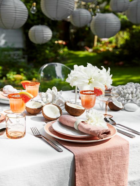 fiesta-en-el-jardin Fiesta en el jardín con mesa preparada para la comida