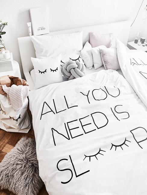 Temperatura do spania Pościel z napisem "All you need is sleep"