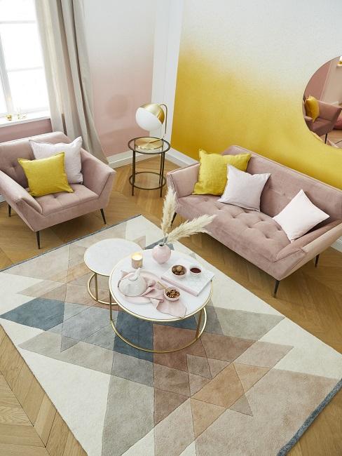 Farbkombinationen Wohnzimmer Gelb und Rosa Farbkombinationen Wohnzimmer in Gelb, Rosa und Weiß