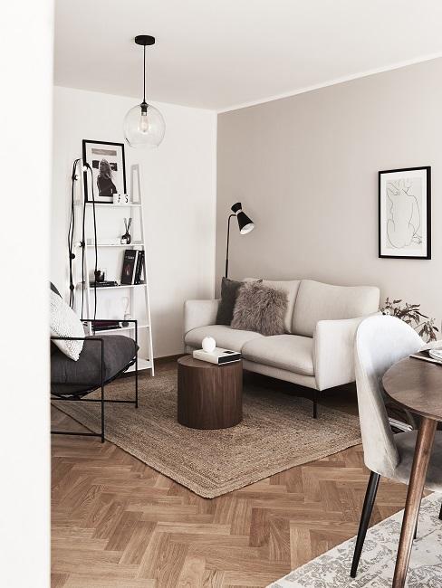 Farbkombinationen Wohnzimmer in Braun und Beige