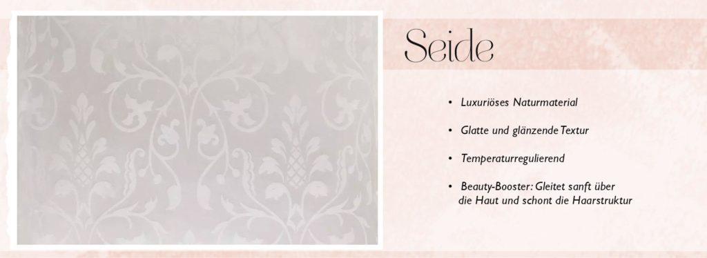Beschreibung des Bettwäsche Materials Seide
