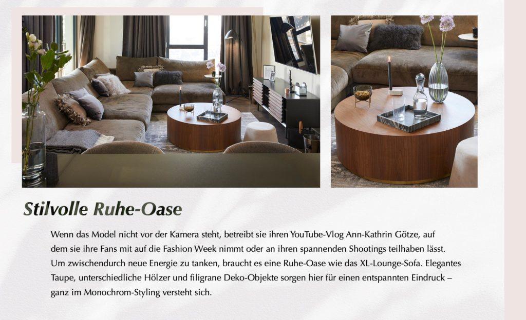 Ann-Kathrin Götze Sofaecke Wohnzimmer Sofa Couchtisch