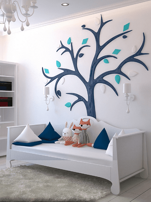 Idee camerette Stanza per bambini con decorazione da parete ad albero