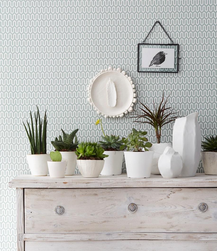 Arredare Casa in Stile Naturale Cassettiera in Legno con Fiori e Vasi Carta da Parati Stile-naturale, Arredare-in-stile-naturale, Arredamento, Casa, Colori, Fiori, Stile