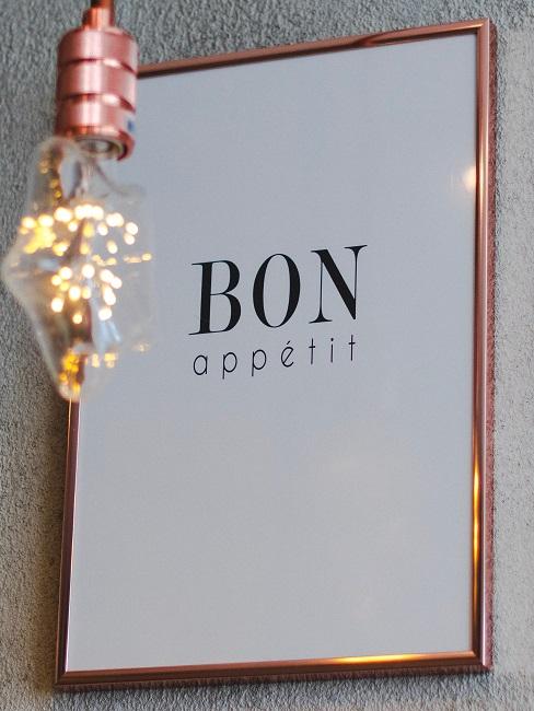 Wand Deko in Rosegold Bilderrahmen
