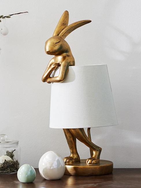 Goldene Dekolampe in Hasenform