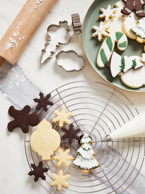 Close-up zelfgemaakte kerstkoekjes