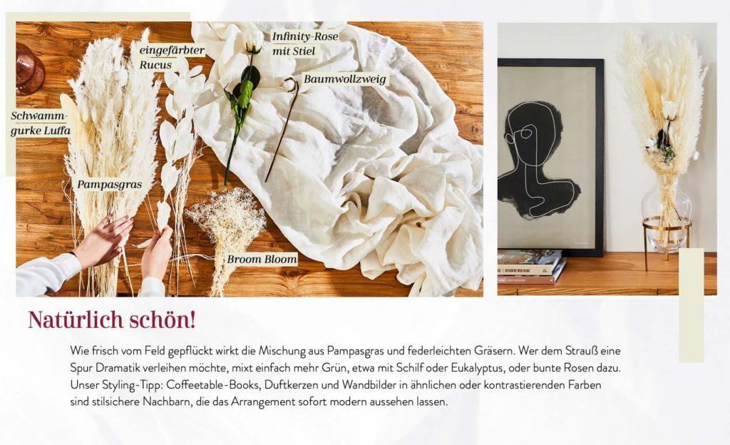 Anleitung für einen Trockenblumen Strauss mit Pampasgras