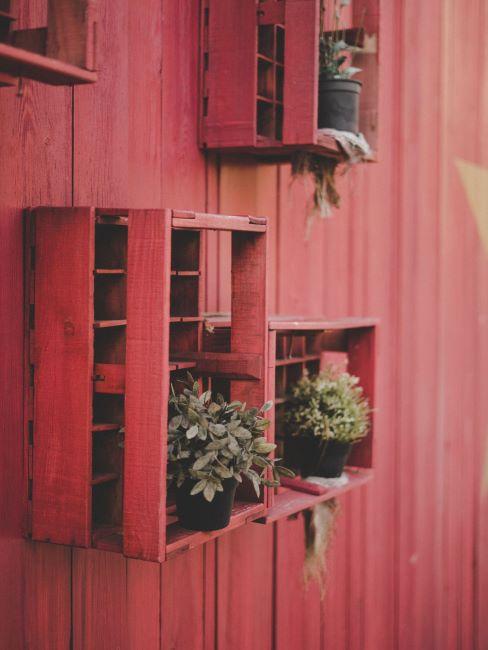 supporto da muro in pallet per piante