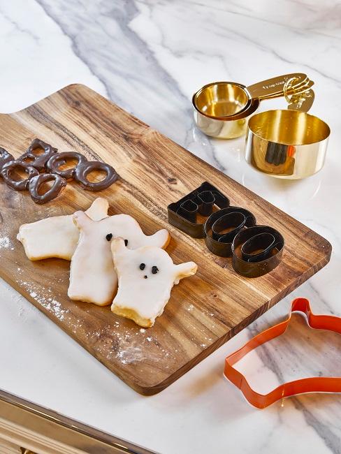 Ghost cookies in kitchen