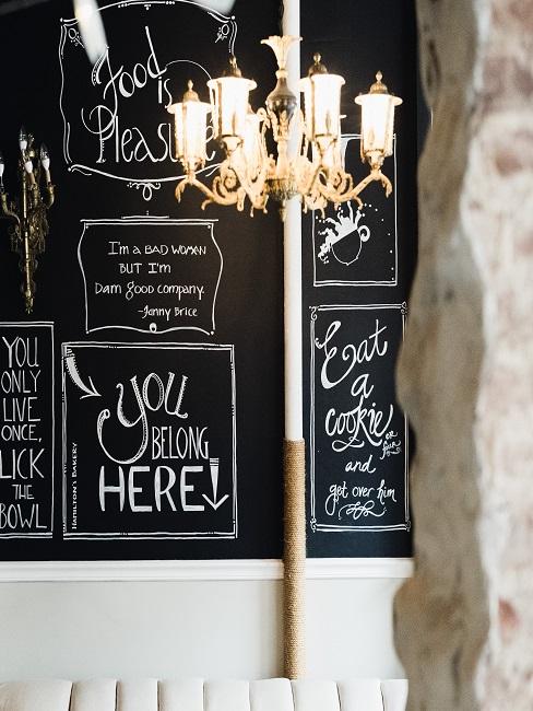 Chalk board on the wall as decoration