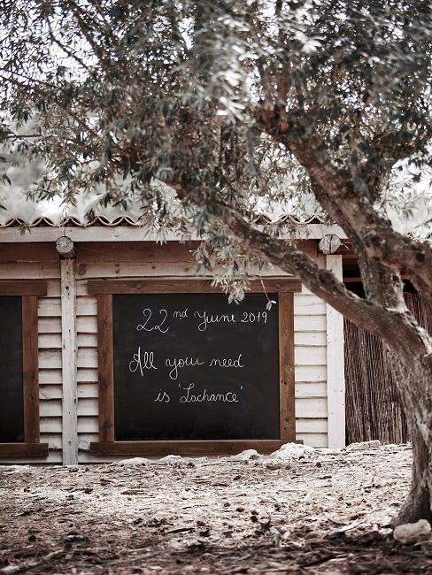 Chalk board as decoration outside