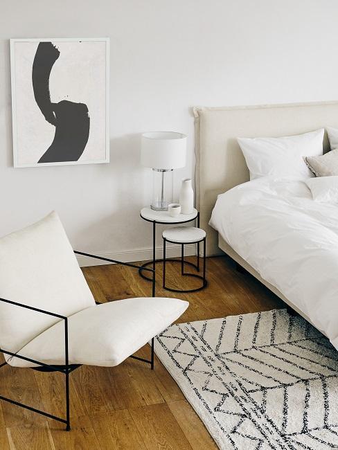 Chambre style scandinave en beige clair Chambre à coucher avec des tons beiges