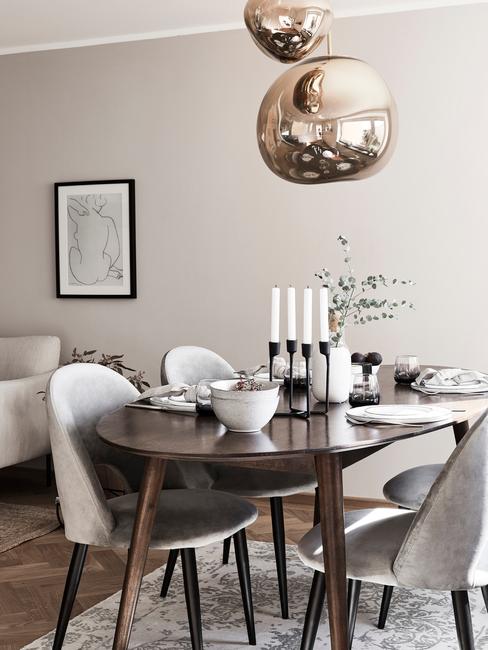 Jadalnia w stylu glam