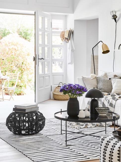 Lampe selber machen Heller Wohnzimmer im Boho Stil