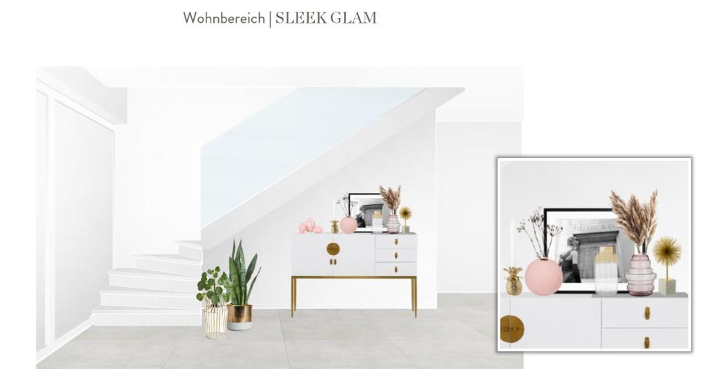 Reihenhaus einrichten Wohnzimmer Sideboard Entwurf 1