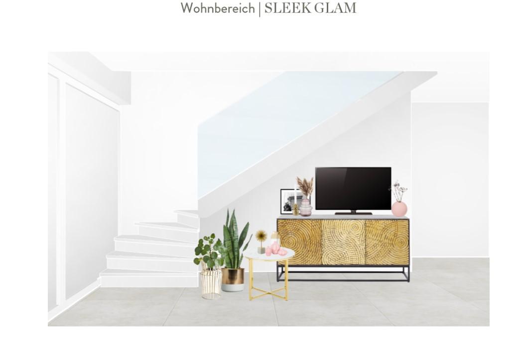 Reihenhaus einrichten Wohnzimmer Sideboard Entwurf 3