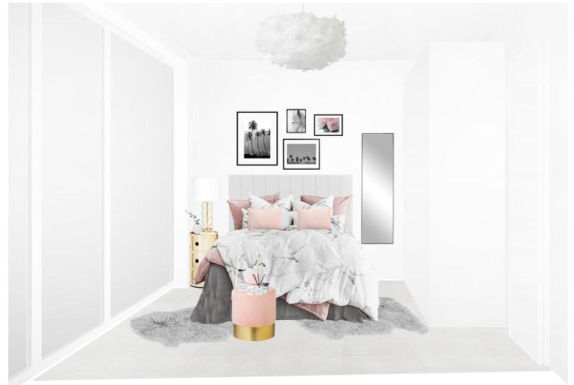 Reihenhaus einrichten Schlafzimmer Bett Entwurf 2