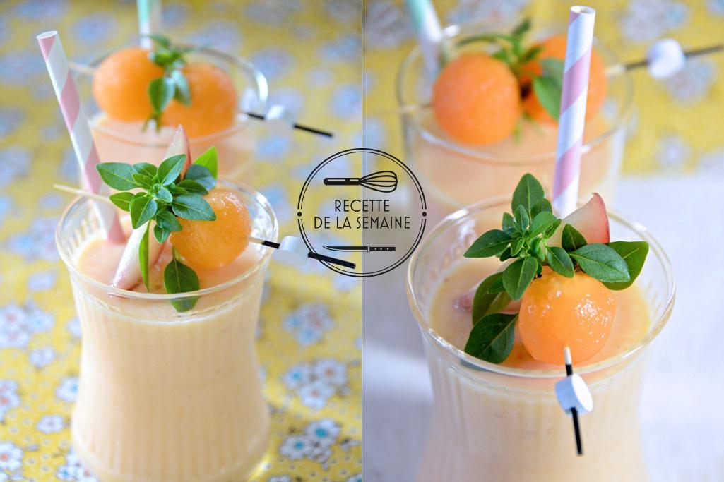Smoothie melon pêche et vanille vu par le blog B comme Bon
