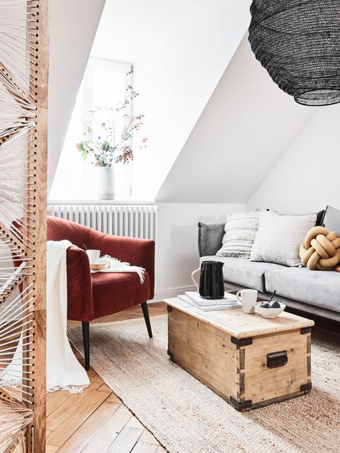 Mały salon w stylu rustic