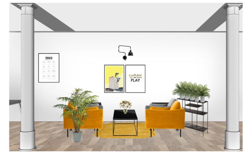 Büro einrcihten gemeinsame Zone Sessel