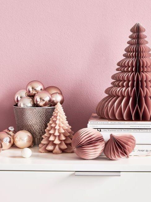 decorazioni natalizie rosa