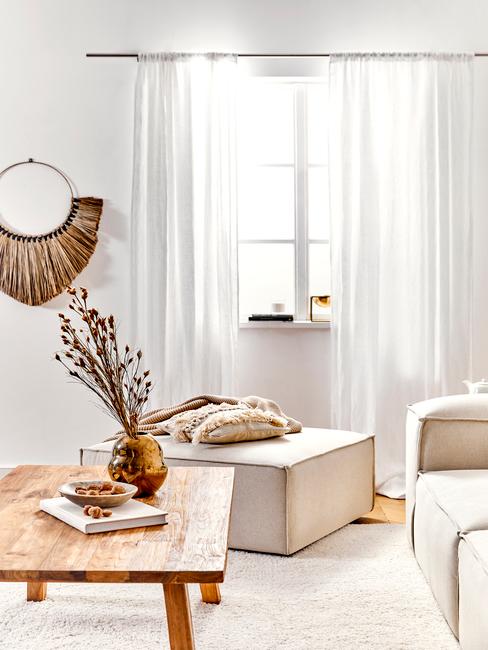 Landelijk interieur header Landelijk interieur header woonkamer in beige en hout