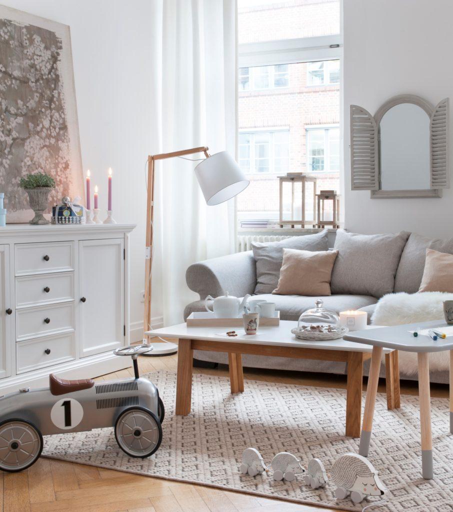 Salon w stylu shabby chic