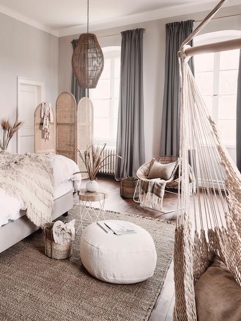 Sypialnia w stylu boho