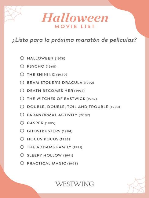 Lista de películas para Halloween
