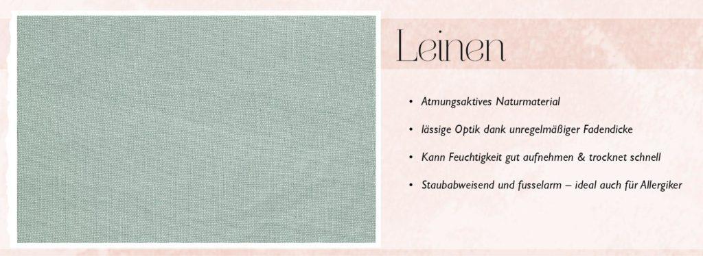 Beschreibung des Bettwäsche Materials Leinen